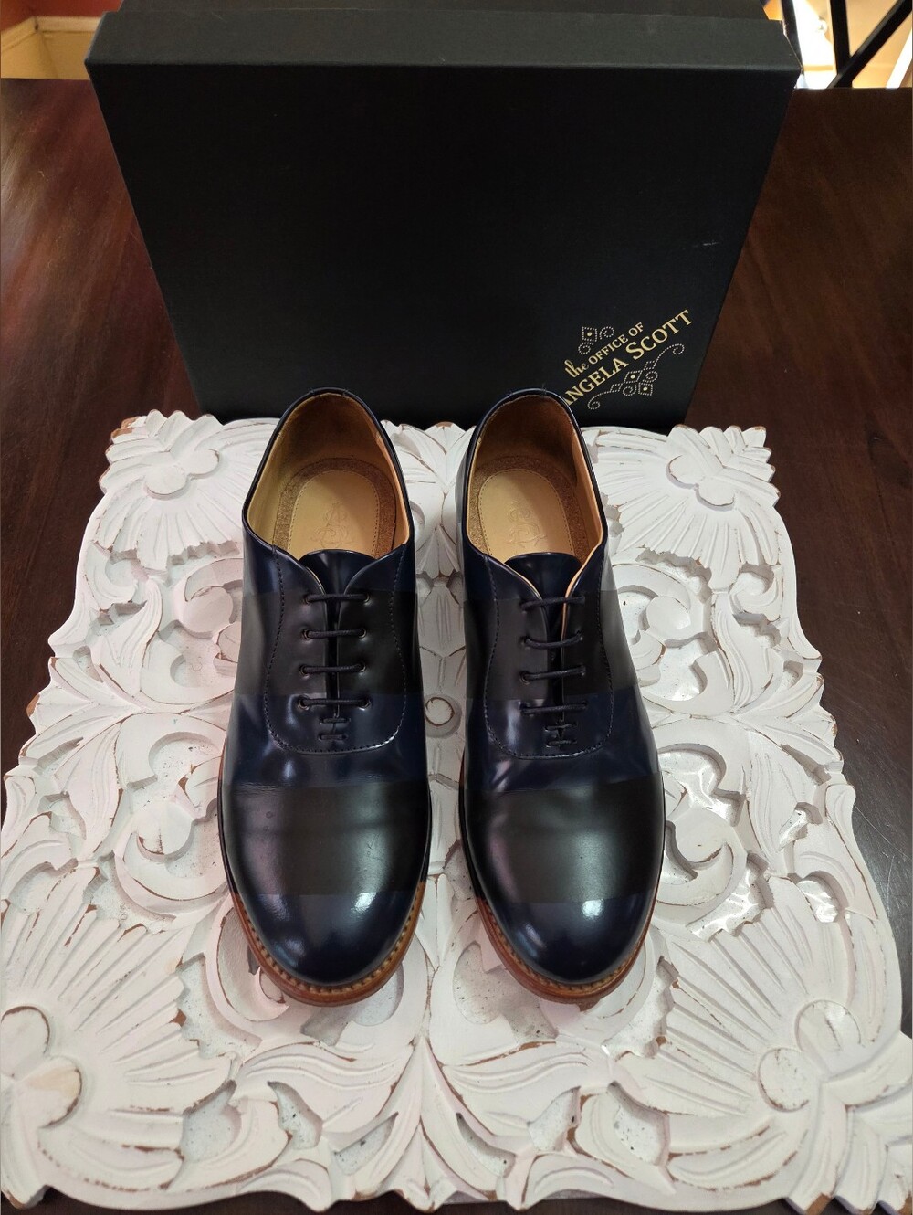 The Office Of Angela Scott Mr Smith Oxford In Ocean Size 38.5 - Picture 6 of 12